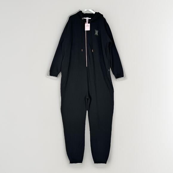 Savage x Fenty Womens Jumpsuit 20/22 Black Forever Savage Hooded Soft Lounge